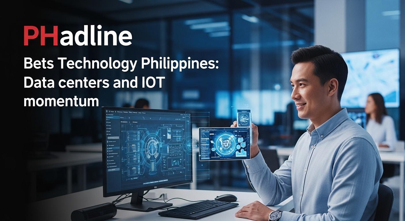 Philippines data center campus with cooling infrastructure and IoT network overlay