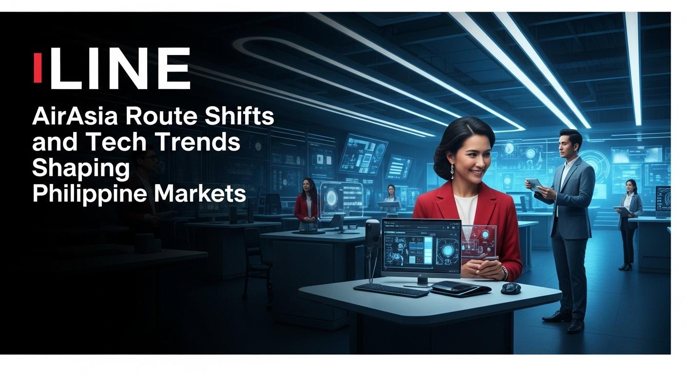 AirAsia route map with Huawei branding and Philippine skyline