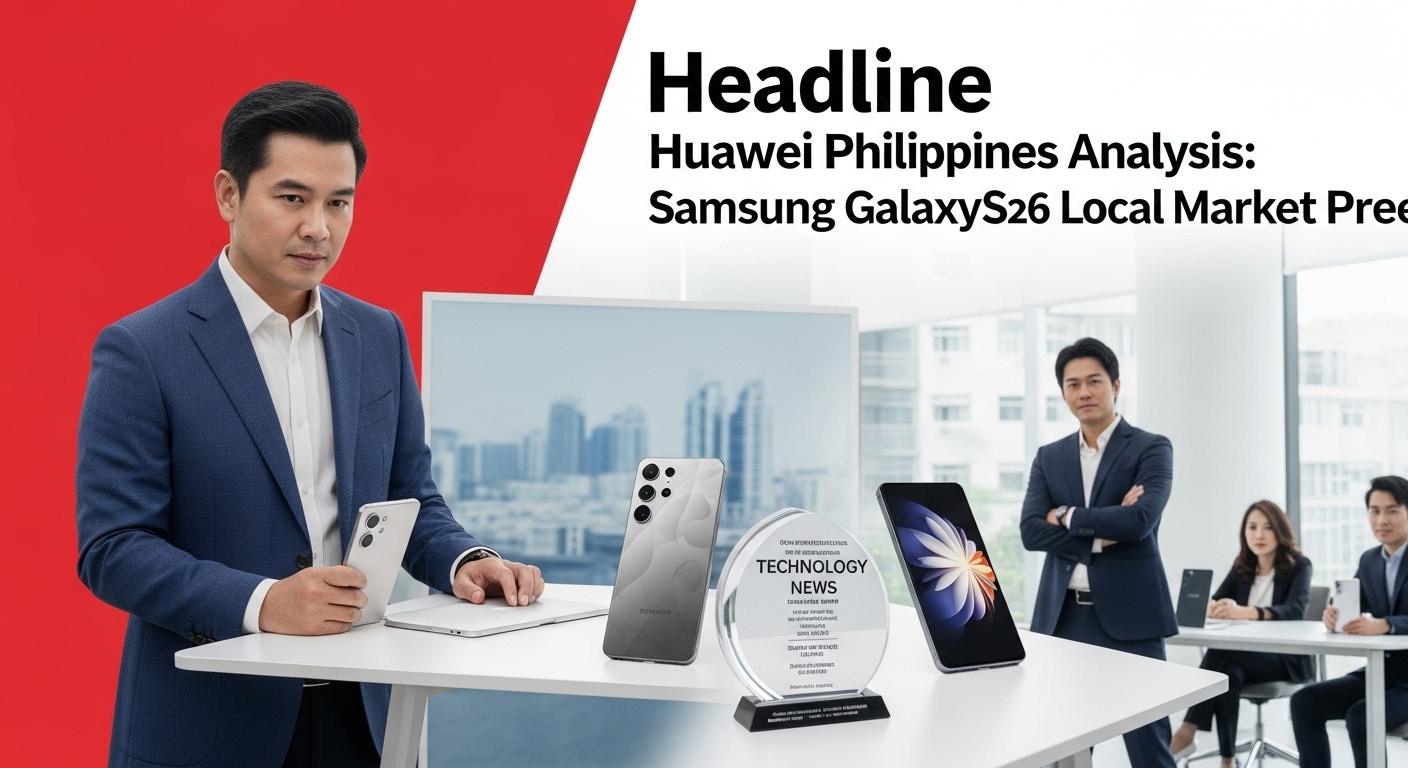 Editorial desk with Huawei and Samsung devices analyzing the Philippines market