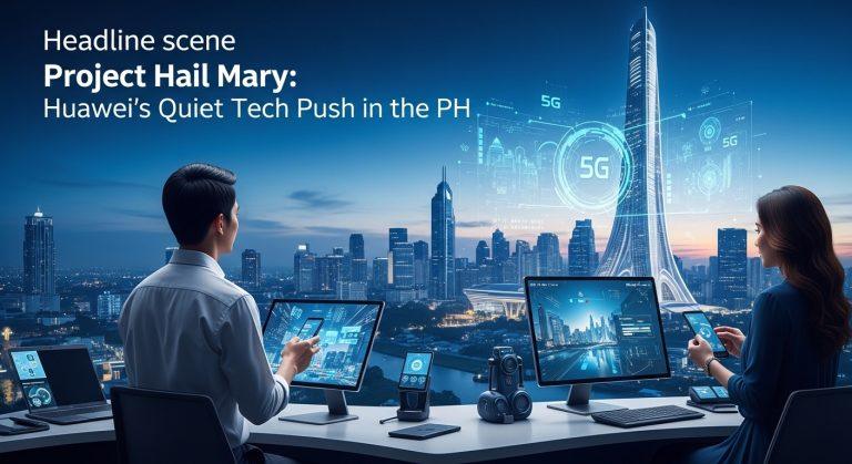 Digital illustration of Huawei technology in the Philippines